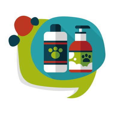 Uzun Gölge, eps10 ile evde beslenen hayvan şampuan düz simgesi