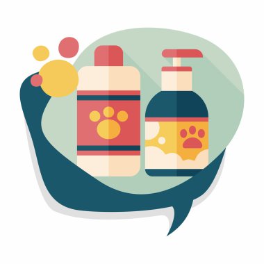 Uzun Gölge, eps10 ile evde beslenen hayvan şampuan düz simgesi