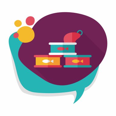 Evde beslenen hayvan kedi maması can düz uzun gölge, eps10 simgesi