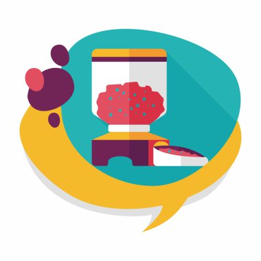 Uzun Gölge, eps10 ile evde beslenen hayvan köpek gıda düz simgesi