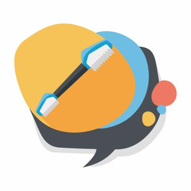 Düz simgesi uzun gölge, eps10 ile evde beslenen hayvan diş fırçası