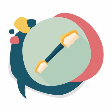 Düz simgesi uzun gölge, eps10 ile evde beslenen hayvan diş fırçası