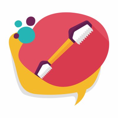 Düz simgesi uzun gölge, eps10 ile evde beslenen hayvan diş fırçası