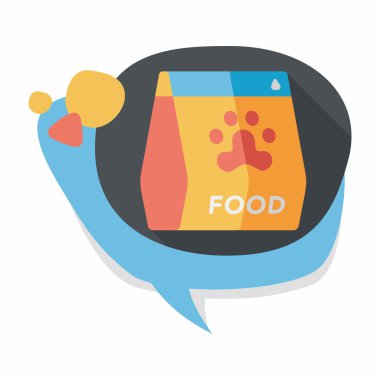 Uzun Gölge, eps10 ile evde beslenen hayvan köpek gıda düz simgesi