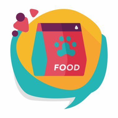 Uzun Gölge, eps10 ile evde beslenen hayvan köpek gıda düz simgesi