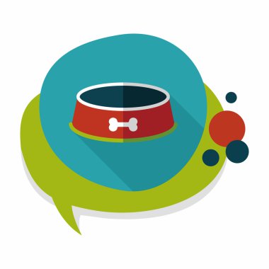 Uzun Gölge, eps10 ile evde beslenen hayvan köpek kase düz simgesi