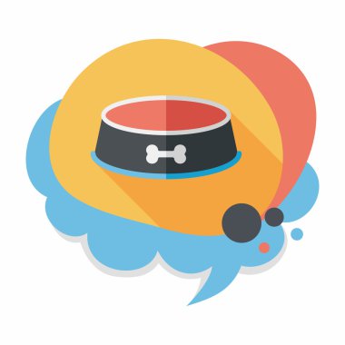 Uzun Gölge, eps10 ile evde beslenen hayvan köpek kase düz simgesi