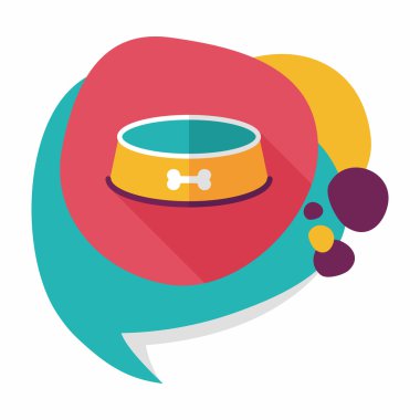 Uzun Gölge, eps10 ile evde beslenen hayvan köpek kase düz simgesi