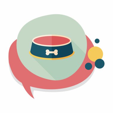 Uzun Gölge, eps10 ile evde beslenen hayvan köpek kase düz simgesi