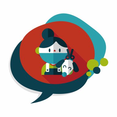 Uzun Gölge, eps10 ile evde beslenen hayvan veteriner ve köpek düz simgesi