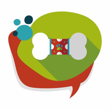 Uzun Gölge, eps10 ile evde beslenen hayvan kemik düz simgesi