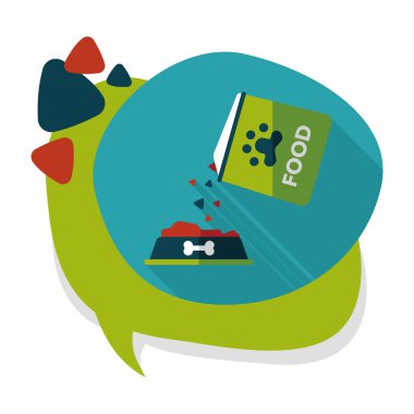 Uzun Gölge, eps10 ile evde beslenen hayvan köpek gıda düz simgesi