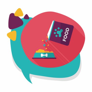 Uzun Gölge, eps10 ile evde beslenen hayvan köpek gıda düz simgesi