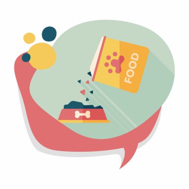 Uzun Gölge, eps10 ile evde beslenen hayvan köpek gıda düz simgesi