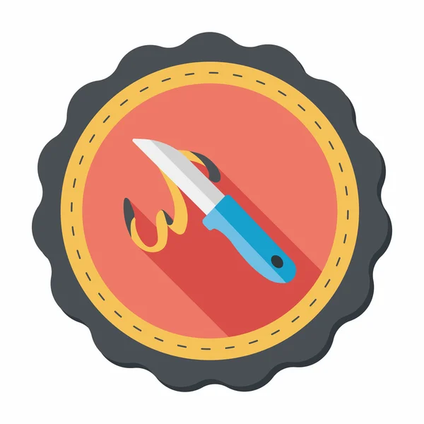 Utensilios de cocina cuchillo de frutas icono plano con sombra larga, eps10 — Archivo Imágenes Vectoriales