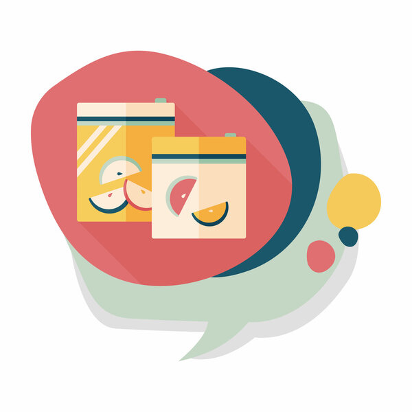 kitchenware zipper bags flat icon with long shadow,eps10