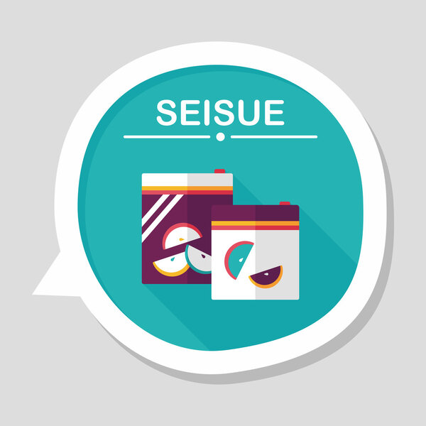 kitchenware zipper bags flat icon with long shadow,eps10