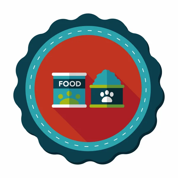 Pet dog food flat icon with long shadow, eps10 — стоковый вектор