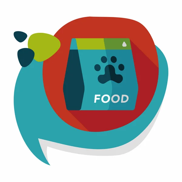 Pet dog food flat icon com sombra longa, eps10 — Vetor de Stock