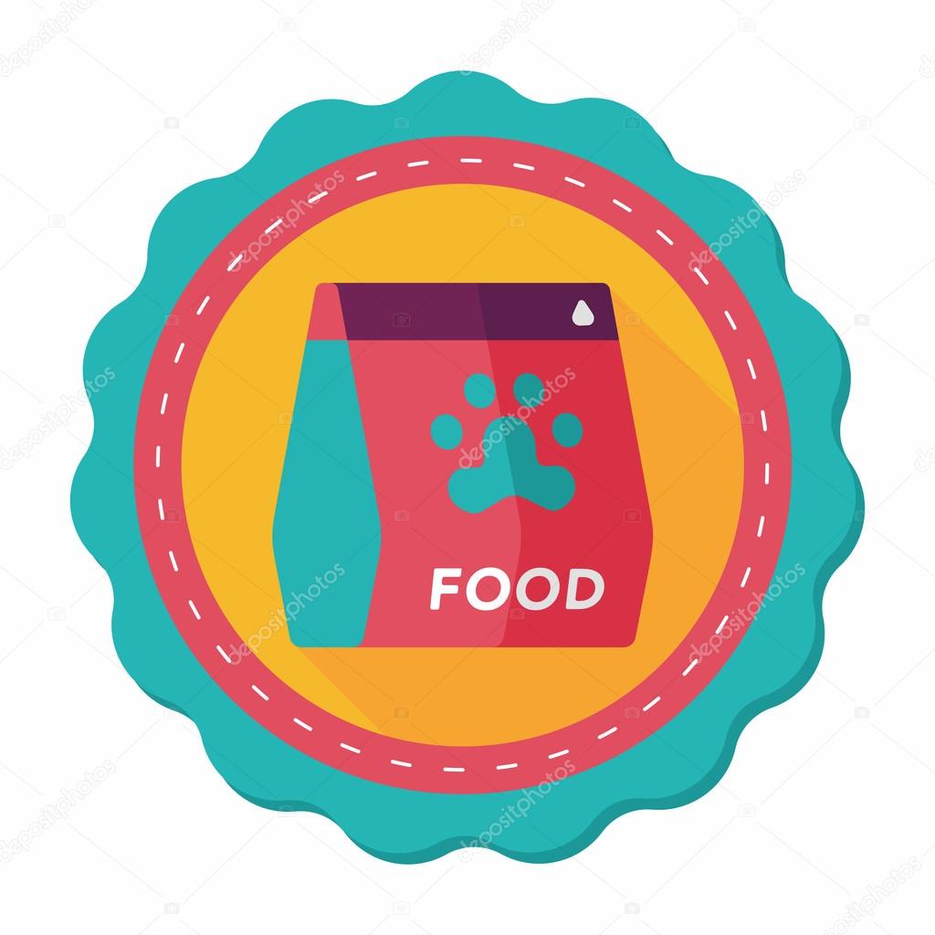 Pet dog food flat icon with long shadow,eps10