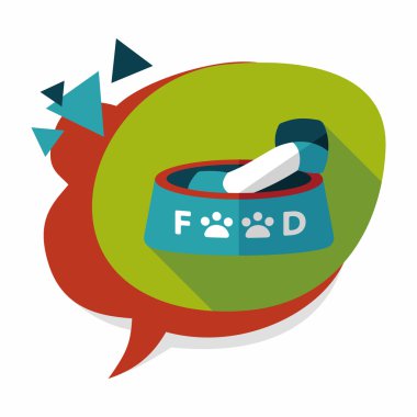 Uzun Gölge, eps10 ile evde beslenen hayvan köpek gıda düz simgesi