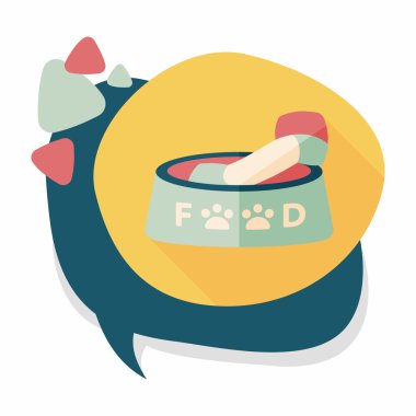 Uzun Gölge, eps10 ile evde beslenen hayvan köpek gıda düz simgesi