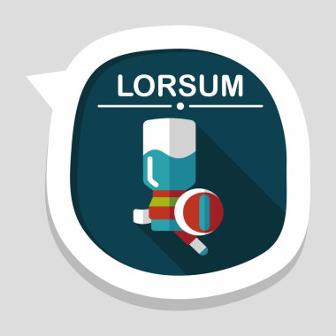 Evde beslenen hayvan su içme uzun gölge, eps10 ile düz simgesi