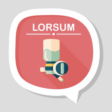 Evde beslenen hayvan su içme uzun gölge, eps10 ile düz simgesi