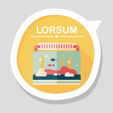 Uzun Gölge, eps10 ile evde beslenen hayvan balık düz simgesi