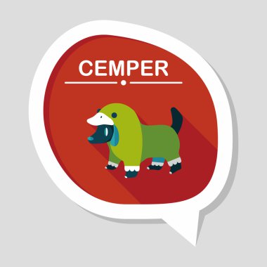 Evde beslenen hayvan giyim uzun gölge, eps10 düz simgesiyle