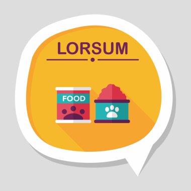 Uzun Gölge, eps10 ile evde beslenen hayvan köpek gıda düz simgesi