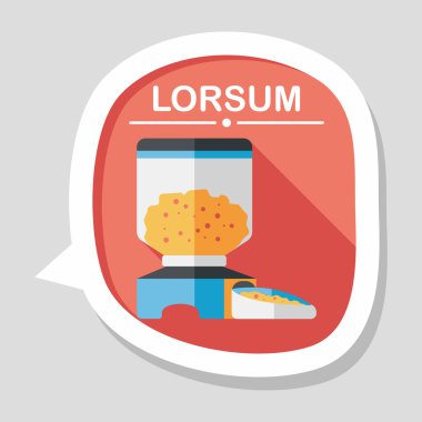 Uzun Gölge, eps10 ile evde beslenen hayvan köpek gıda düz simgesi