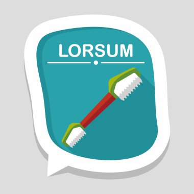 Düz simgesi uzun gölge, eps10 ile evde beslenen hayvan diş fırçası