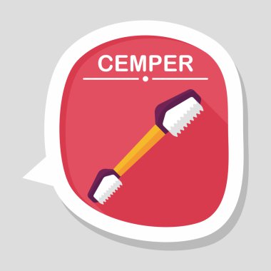 Düz simgesi uzun gölge, eps10 ile evde beslenen hayvan diş fırçası