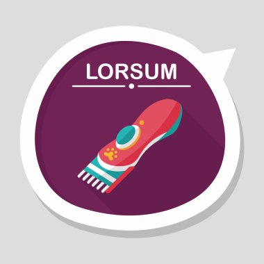 Uzun Gölge, eps10 ile evde beslenen hayvan tıraş makinesi düz simgesi