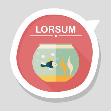 Uzun Gölge, eps10 ile evde beslenen hayvan balık düz simgesi