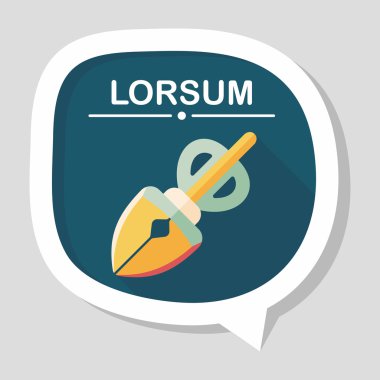 Evde beslenen hayvan köpek poo ekipman düz simgesi uzun gölge, eps10 ile al