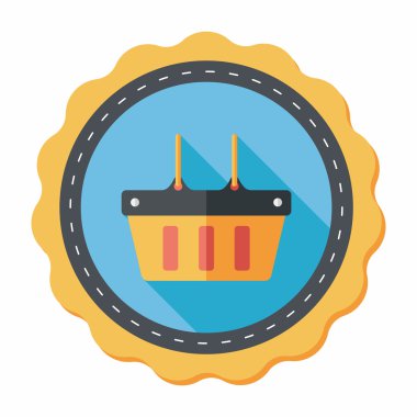 Uzun Gölge, eps10 ile alışveriş sepeti düz simgesi