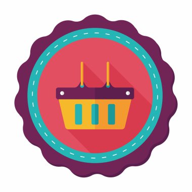 Uzun Gölge, eps10 ile alışveriş sepeti düz simgesi