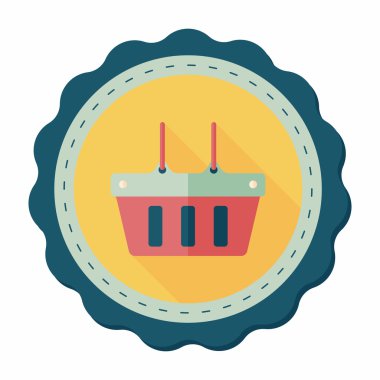 Uzun Gölge, eps10 ile alışveriş sepeti düz simgesi