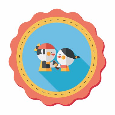 Sevgililer alışveriş uzun gölge, eps10 düz simgesiyle