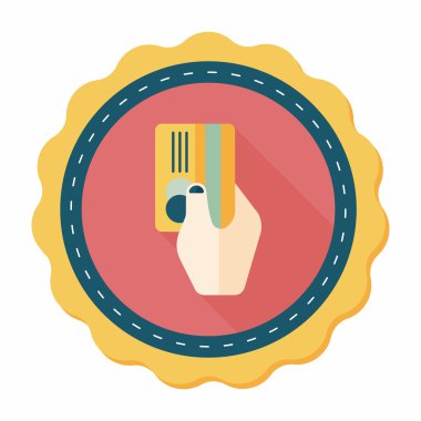 Uzun Gölge, eps10 ile alışveriş kredi kartı düz simgesi