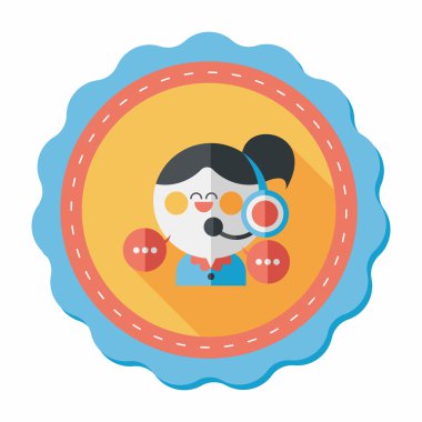 müşteri telefon hizmeti düz simgesi ile uzun gölge, eps10