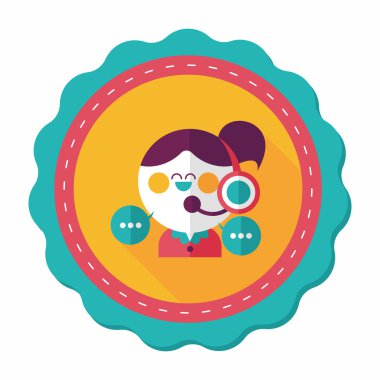 müşteri telefon hizmeti düz simgesi ile uzun gölge, eps10