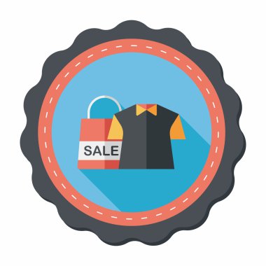 alışveriş giyim uzun gölge, eps10 düz simgesiyle