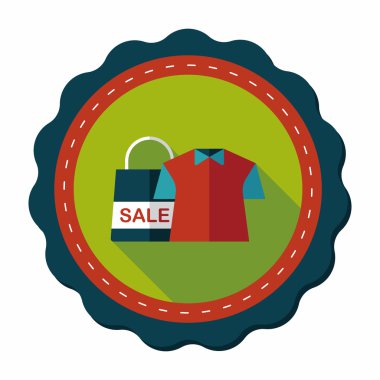 alışveriş giyim uzun gölge, eps10 düz simgesiyle