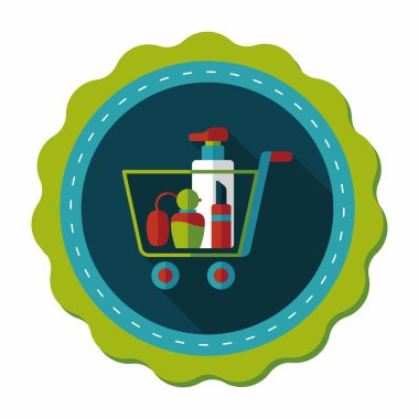 parfüm ve ruj düz simgesi uzun gölge, eps10 ile alışveriş