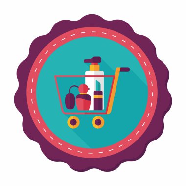 parfüm ve ruj düz simgesi uzun gölge, eps10 ile alışveriş