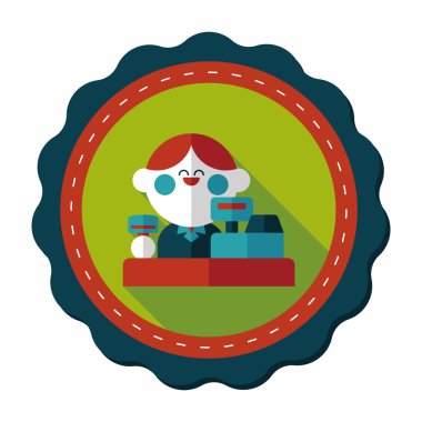 dükkan sahibi uzun gölge, eps10 düz simgesiyle