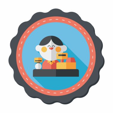 dükkan sahibi uzun gölge, eps10 düz simgesiyle